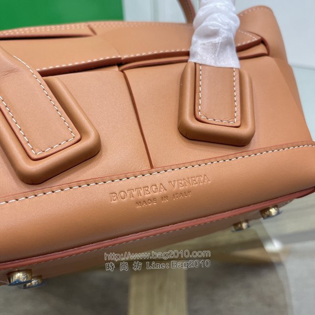 Bottega veneta高端女包 KF008 寶緹嘉新款Arco29 粘土色 BV經典款mini平紋皮編織女手提包  gxz1122